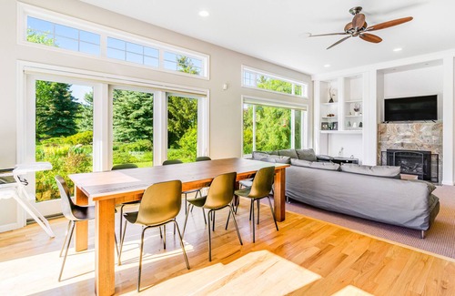 Cle Elum House | Creek-front home with great views, patio, sports court, & fireplace - dogs OK