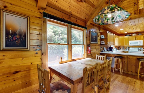 Foxfire Estates Cabin | Creekside, family-friendly cabin w/a private hot tub, game room, & firepit