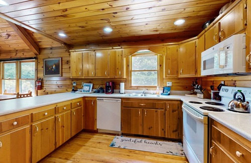 Foxfire Estates Cabin | Creekside, family-friendly cabin w/a private hot tub, game room, & firepit