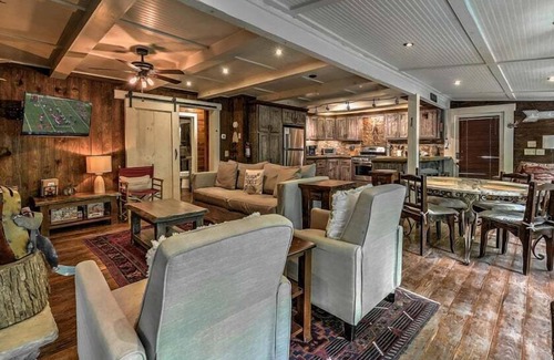 Cashes Valley Cabin | Creekside R&R- Fish or Tube from Deck | Outdoor Living | Screened Porch | Hot Tub