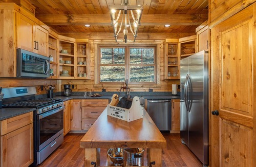 Mars Hill Cabin | Cubs Den Cabin Deck, Fire Pit and Year round Mountain Views!