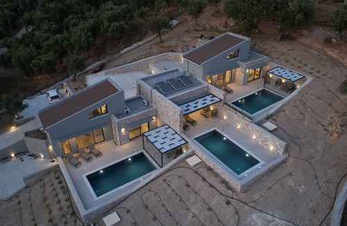 Plomari Villa | DAELIA VILLAS II of 3 Luxury Villas, private pool, in an enclosed olive grove