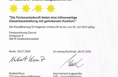 Grossrueckerswalde Apartment | Ferienwohnung/app. für 2 Gäste mit 50m² in Großrückerswalde/streckewalde