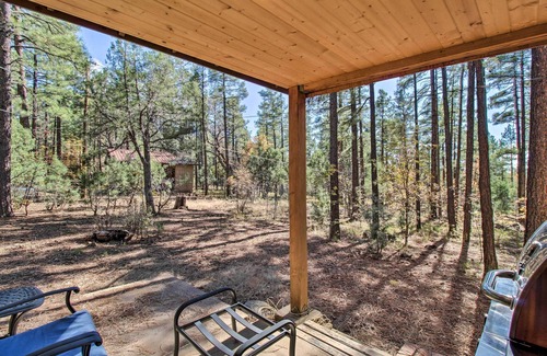 Pinetop-Lakeside Cottage | Deck & Grill: Pet-friendly Lakeside Cabin
