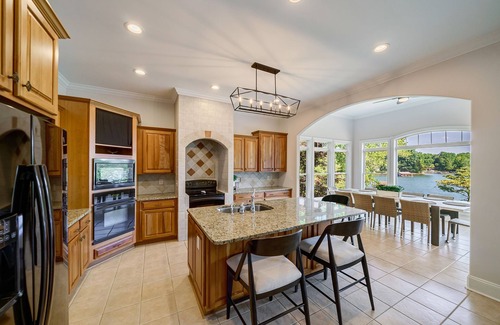 Denver House | Deep Water Cove - Luxury Lakefront Home with Pool, Private Dock and Beach