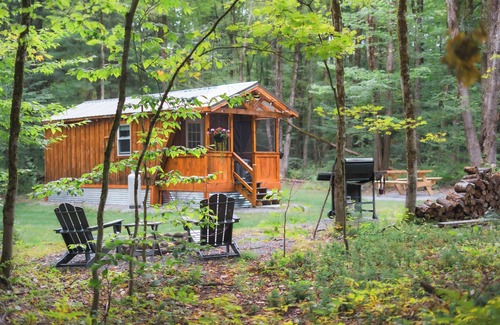 Durhamville Cabin | Deja Yu- Off Grid Forest Glamping Getaway - 1 Bedroom Cabin & detached Bathroom