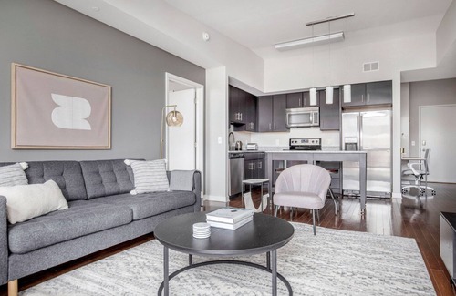 Woodmont Triangle Apartment | Delightful Bethesda Bainbridge 2BR w/Rooftop Pool & W/D, nr Dining, by Blueground