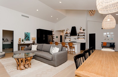 Grand Beach House | Designer home across from beach, big yard, fire pit, 3 blks to park/playground