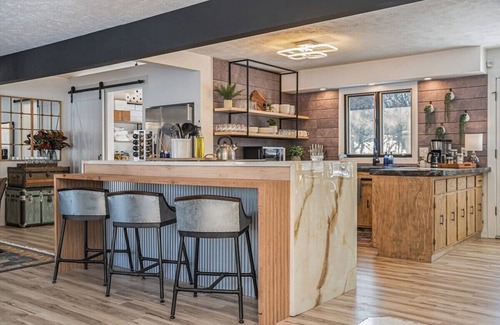West Omaha House | Designer Home w/Private Yard, Theatre & Games!