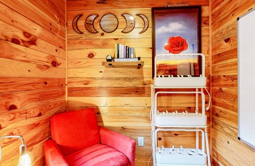 Blue Ridge Cabin | Dog-friendly 2-story cabin with outdoor fireplace, pavilion, patio, W/D, & AC