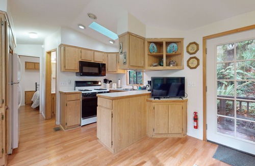 Brookings Cabin | Dog-friendly cabin near beach with private hot tub, grill, patio, streaming, AC