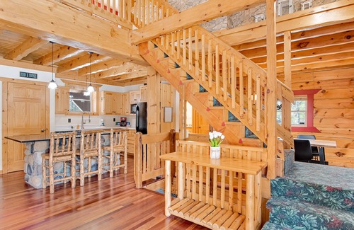 Arkdale House | Dog-friendly cabin on expansive land with a firepit, grill, game room, & W/D