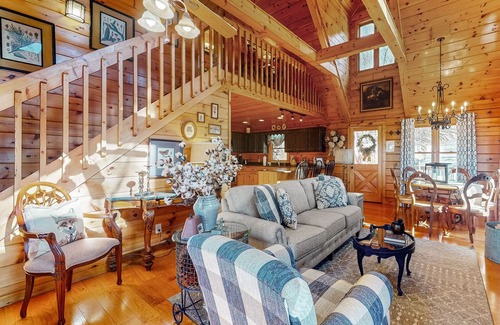 Morganton Cabin | Dog-friendly cabin with hot tub, gorgeous views, firepit & wraparound porch