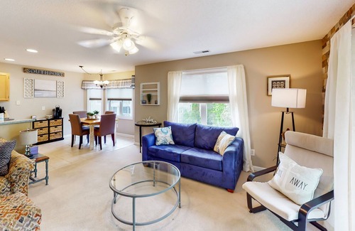 St. James Condo | Dog-friendly condo with pool access, private balcony, W/D, & central AC
