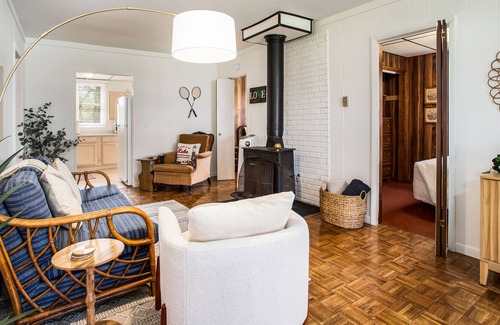 Lake Michigan Beach Cottage | Dog-friendly cottage with a large yard, firepit, grill, & wood-burning fireplace