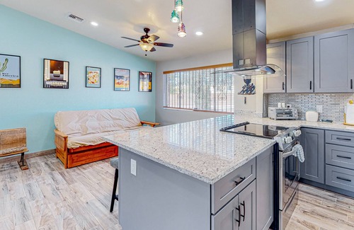 Tucson House | Dog-friendly desert home with an enclosed yard, patio, W/D, & AC - mtn views