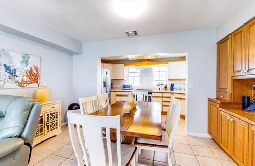 Lower Matecumbe Beach House | Dog-friendly escape with private dock, porch, balcony, water view, & central AC