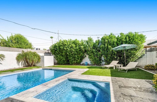 Southwest Village House | Dog-friendly home with private pool, spa, enclosed yard, grill, patio, & firepit