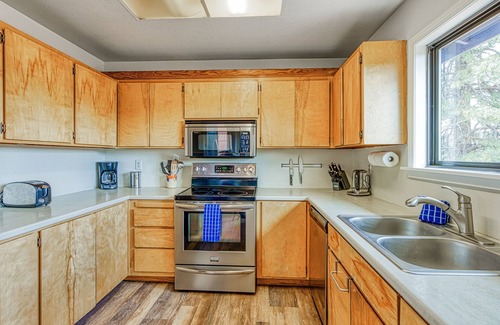 Olympic Heights House | Dog-Friendly Home with Deck, Private Hot Tub, Grill, Wood Fireplace
