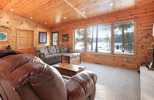 Presque Isle House | Dog-friendly lakefront cabin w/wood fireplace, patio & firepit - kayaks & canoe!