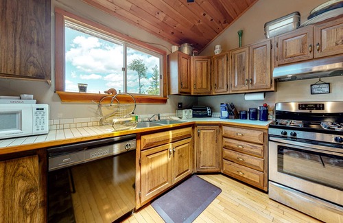 Sanbornville Cabin | Dog-friendly lakefront cabin with loft, gas grill, lake views, wood stove, porch
