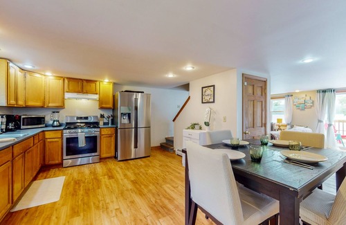 Augusta House | Dog-friendly lakefront home with dock, fireplace, firepit, lake views, & 1 kayak