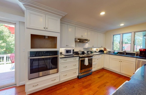 Falmouth House | Dog-friendly, lakefront home with roof deck - blocks from the beach
