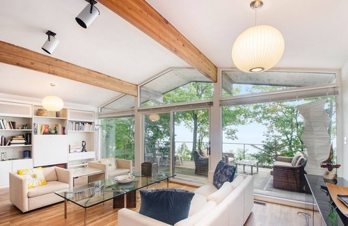 Harbert House | Dog-friendly lakefront house with private hot tub, outdoor pool, beach, WiFi