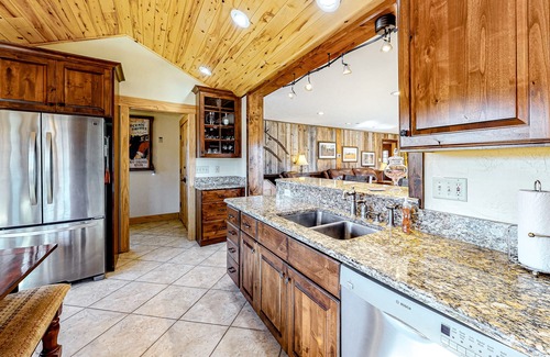 South Fork House | Dog-friendly riverfront retreat with hot tub, stunning views & screened porch