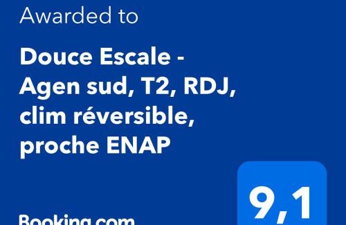 Agen Apartment | Douce Escale - Agen sud, T2, RDJ, clim réversible, proche ENAP
