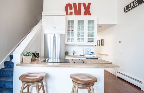 Charlevoix Condo | Downtown Charlevoix Condo | Indoor/Outdoor Pool | Private Balcony | Sleeps 6