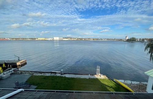 Sturgeon Bay Apartment | Eagle View Suite: Waterfront, Swim, Patio, Walkable Eat & Shop