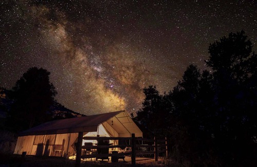 Orderville RV Rental | East Zion Glamping Tent #9 w/AC and Private Bath