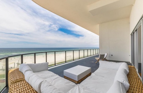 Gulf Shores House | Elegant 6 BR Condo with Beach and City Views, 2 large balconies, Next to the Hangout!
