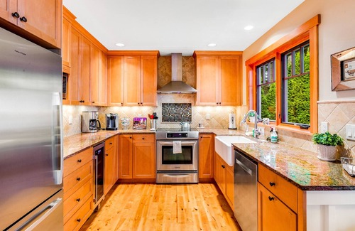Langley House | Enchanting homes with ocean-view, firepit, hot tub, & washer/dryer