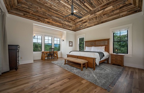 Mill Spring House | Escape at Bright's Creek Reserve: Large 5 BR Home w/ Mountain Views and Private Pool!