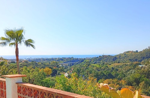 New Golden Mile Villa | Estepona stunning sea view villa private pool + garden quiet area but near beach