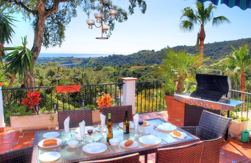 New Golden Mile Villa | Estepona stunning sea view villa private pool + garden quiet area but near beach