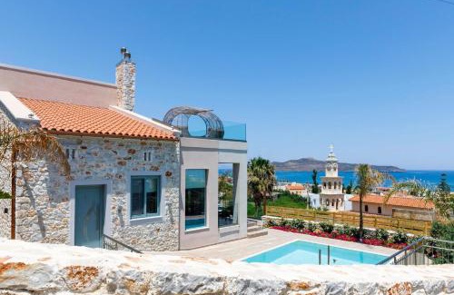 Kato Stalos Villa | Exquisite Crete Villa Villa Kleanthi 4 Bedroom Private Pool Panoramic Sea View Chania