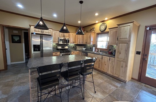 Springville House | Fabulous Lakeview home with stone fireplace located in Springville/Buchanan