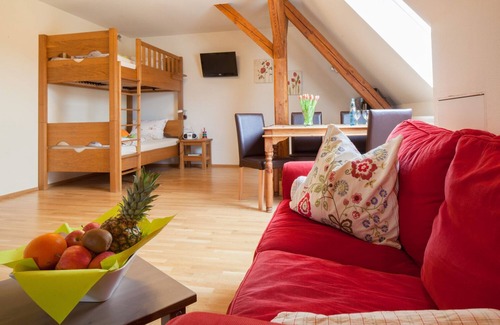Aulendorf Apartment | Familienzimmer Premium Wurzelstüble, 55qm, 1 Wohn-/Schlafbereich, max. 2 Erwachsene und 2 Kinder