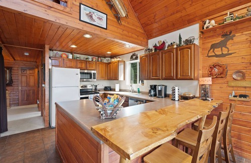 Rainbow Valley House | Family Cabin with looking up at back of Pikes Peak