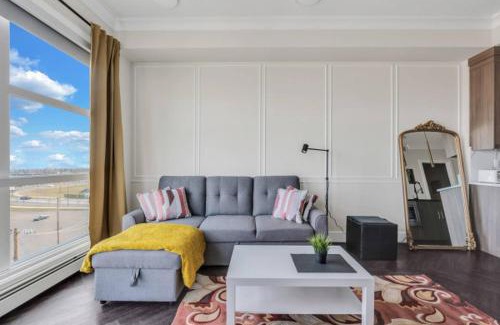Currie Barracks Apartment | Family Modern 2BR Condo with City View, DT, Balcony, Free Parking & In-Suite Laundry!