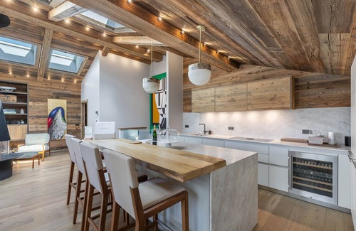 Megeve Apartment | Family penthouse with pool, hammam, sauna and parking in Megève