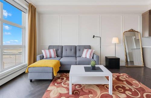 Currie Barracks Apartment | Family Stylish 2BR Condo with City View, DT, Balcony, Free Parking & In-Suite Laundry!
