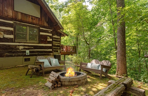 Fairview Cabin | Farm to Table Valley close to Asheville! Hearts-A-Bustin log cabin