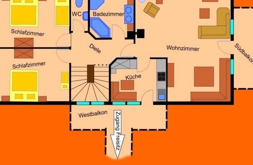 Bad Rippoldsau-Schapbach Apartment | Ferienwohnung 3, 85qm, 2 Schlafzimmer, max. 5 Personen
