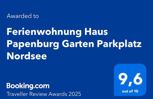 Papenburg House | Ferienwohnung Haus Papenburg Garten Parkplatz Nordsee
