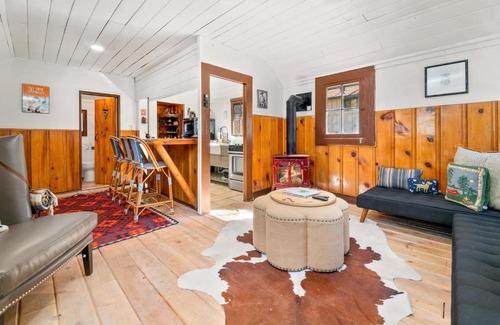Big Bear Lake House | Finns Fish Camp - Walking distance to Lake and Village! Back patio with barbecue, fully fenced yard!