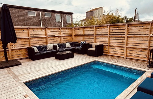 Ocean Beach House | Fire Island beach house with Heated Pool & Bocce Court